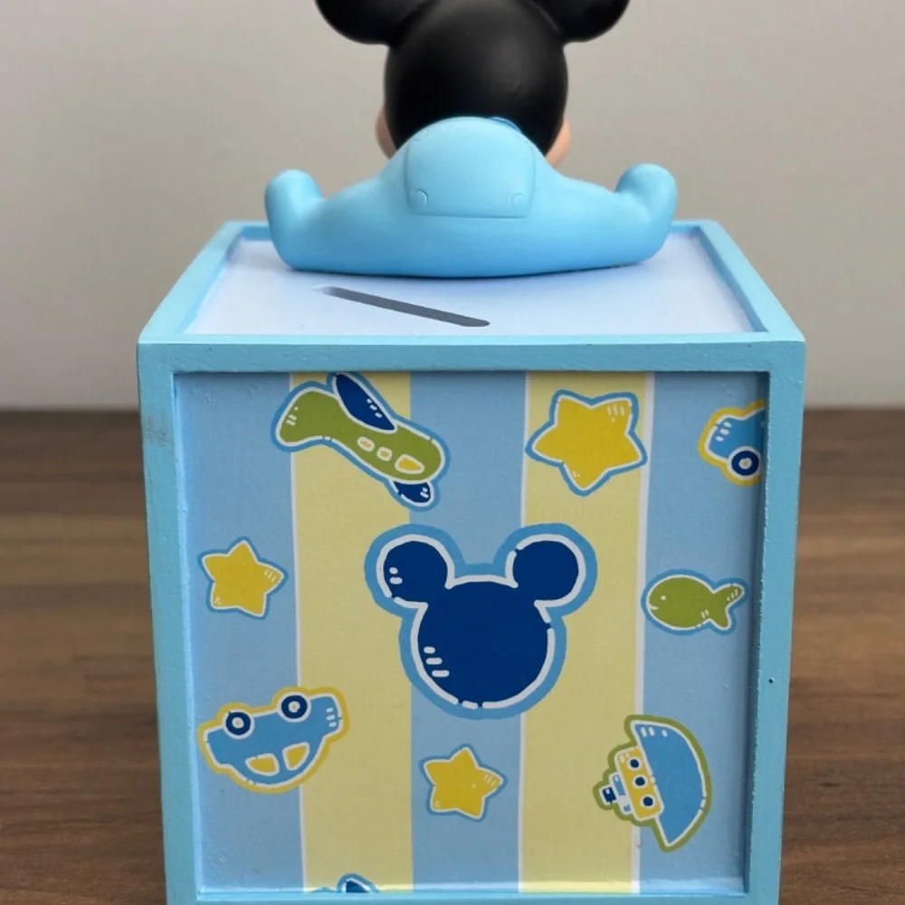 DISNEY BABY Mickey Mouse PRECIOUS MOMENTS Photo Cube Piggy Bank 152703 Showcase